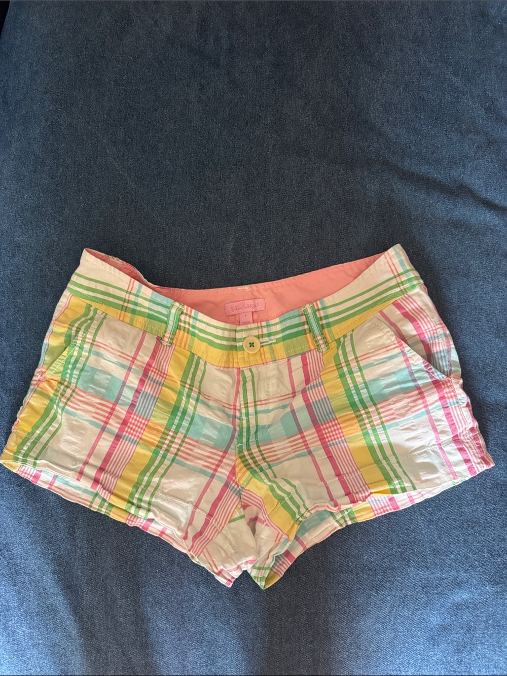 Lilly Pulitzer Pastel Plaid Women’s Cotton Shorts